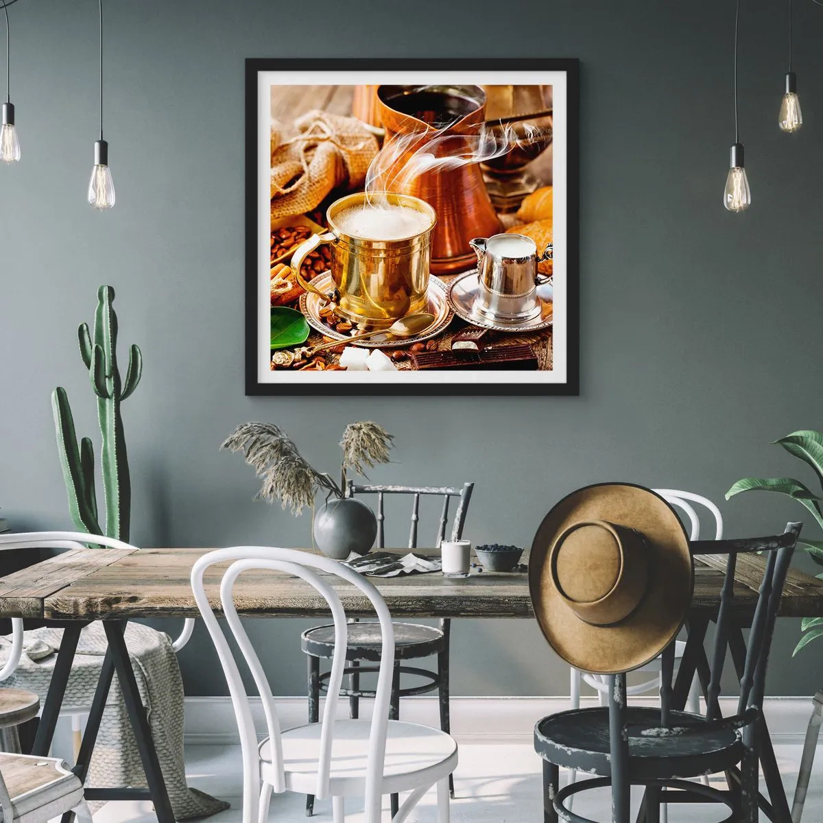 Poster in cornice nera - Buona giornata! - 50x50 cm