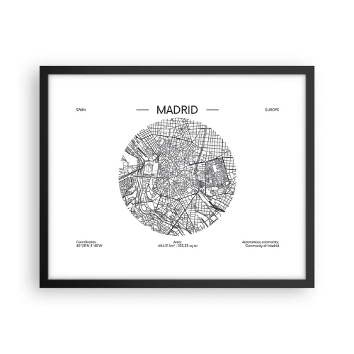 Poster in cornice nera - Anatomia di Madrid - 50x40 cm