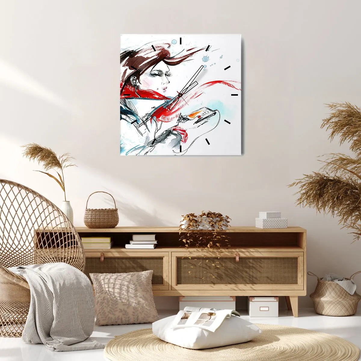 Orologio da parete - Orologio in Vetro - Sentire la musica dentro - 30x30 cm