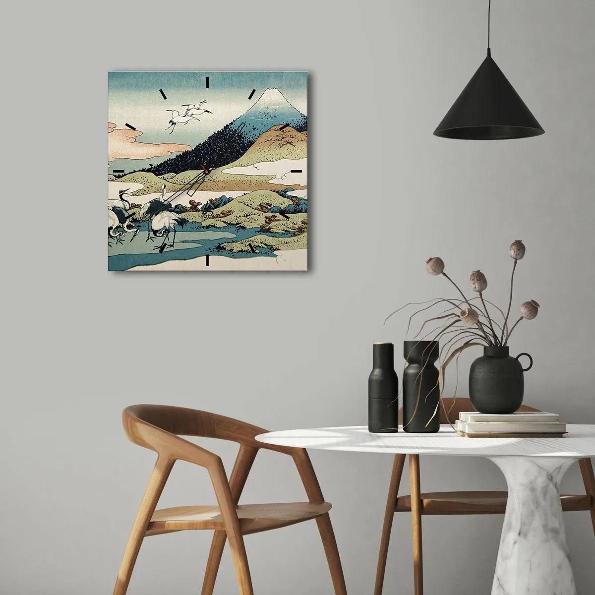 Orologio da parete - Orologio in Vetro - Nello spirito giapponese - 30x30 cm