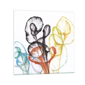 Quadro su vetro - Fiori con l'anima - 70x70 cm