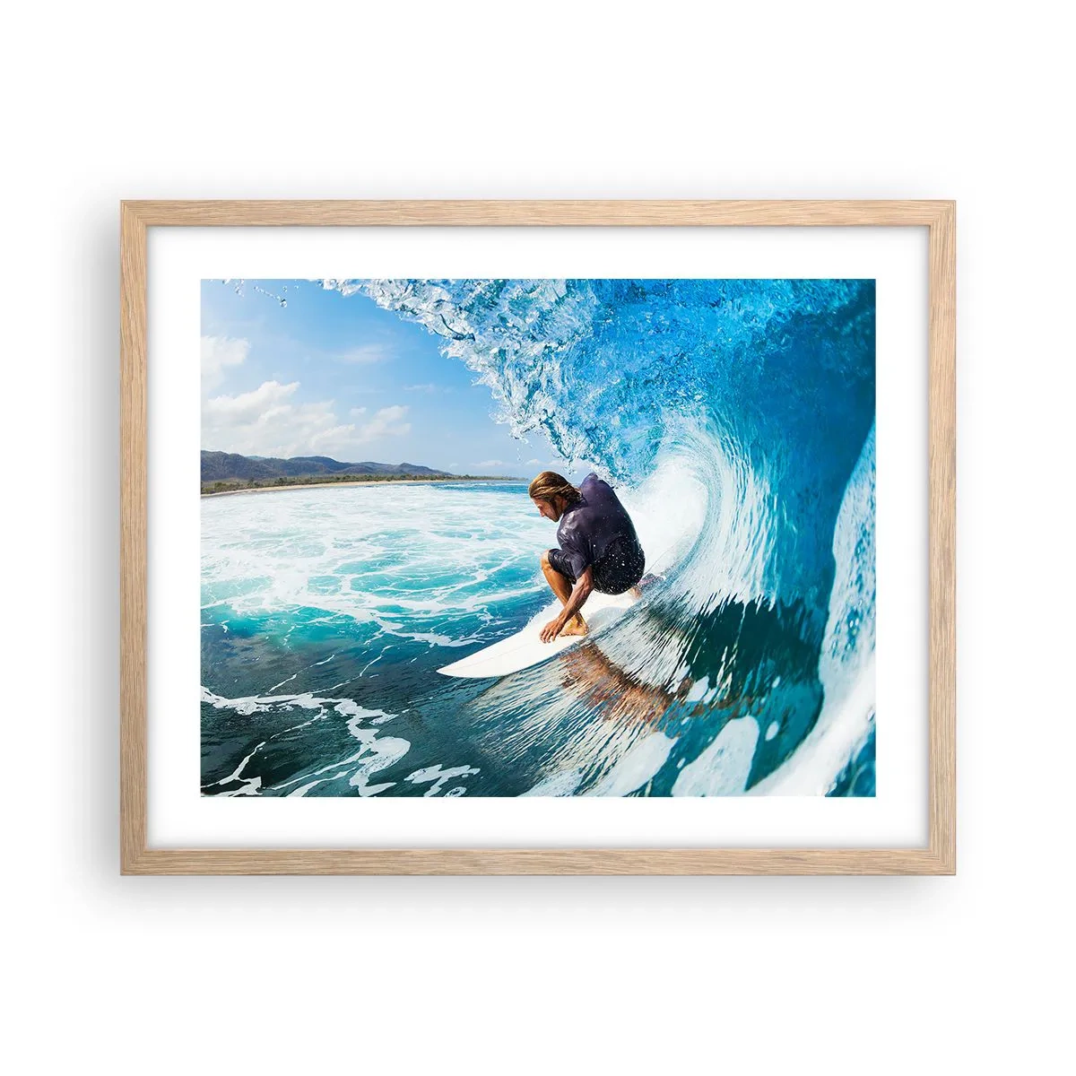 Poster in cornice rovere chiaro - Ballando con le onde - 50x40 cm