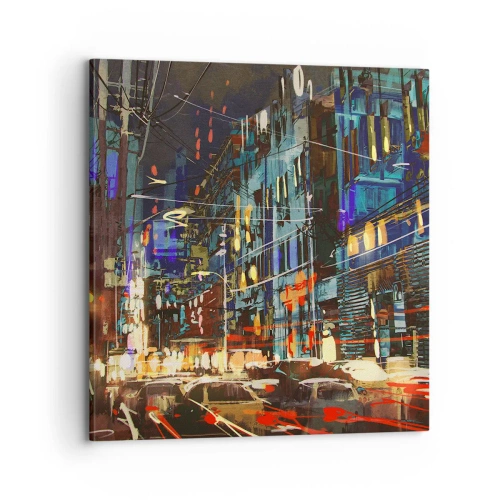 Quadro su tela - Stampe su Tela - Frastuono serale della strada - 70x70 cm