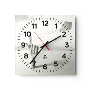 Orologio da parete - Orologio in Vetro - Prova di forza - 30x30 cm