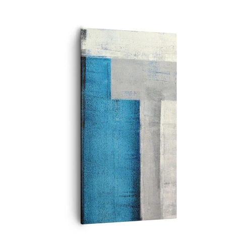 Quadro su tela - Stampe su Tela - Composizione poetica in grigio e blu - 55x100 cm