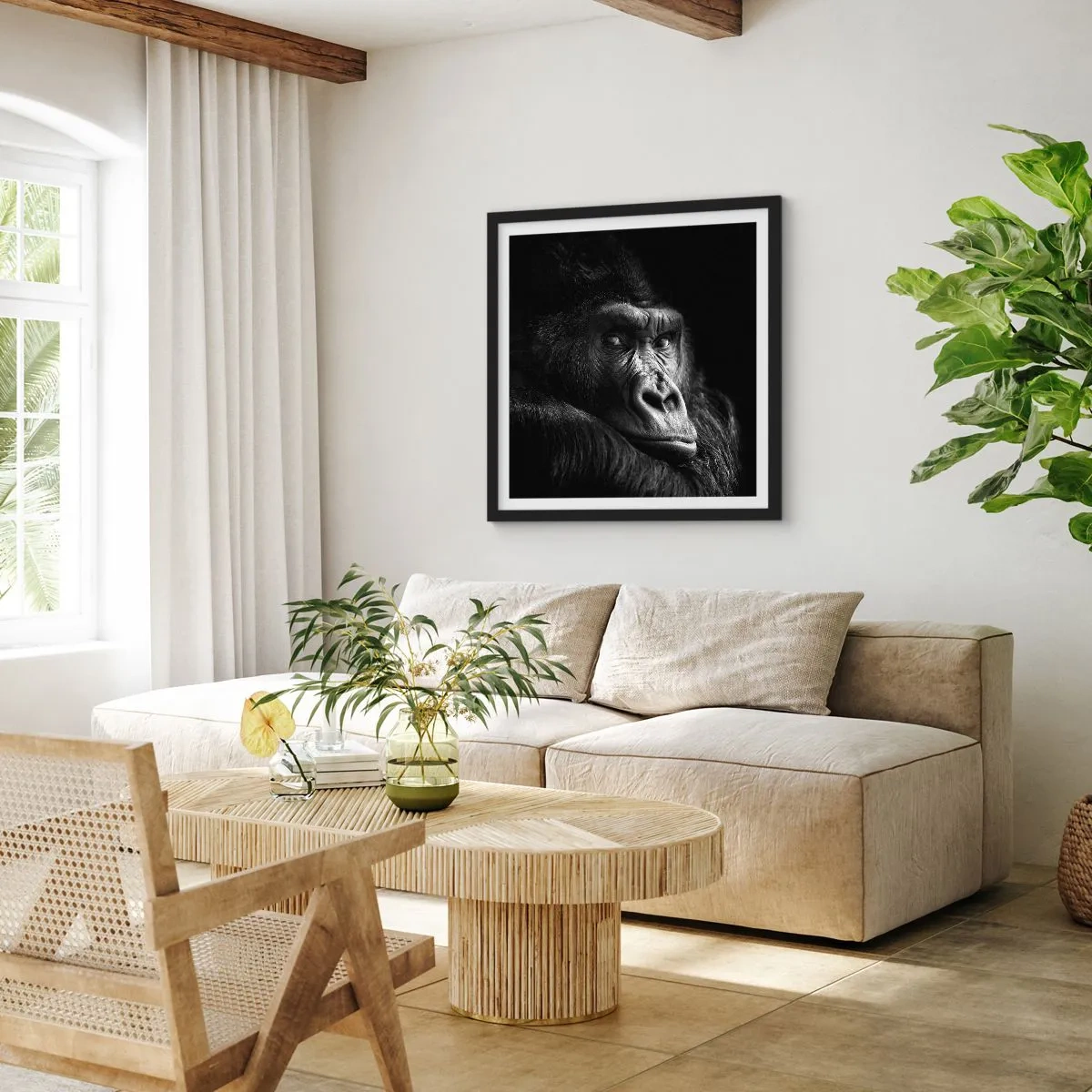 Poster in cornice nera - E cosa guardi? - 30x30 cm