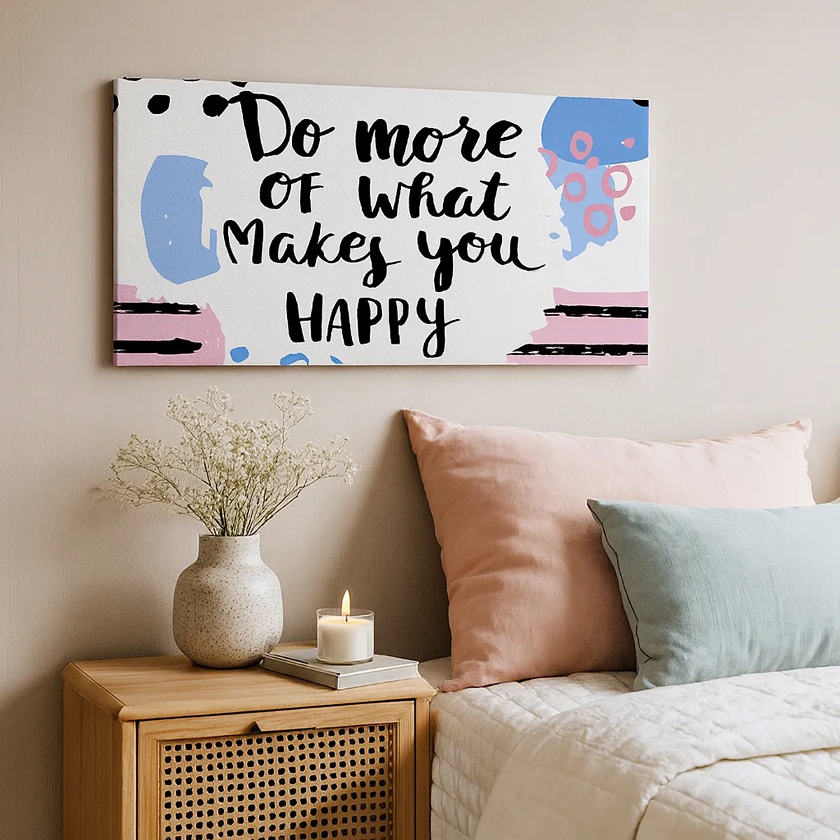 Quadro su tela - Stampe su Tela - Come essere felici - 30x30 cm