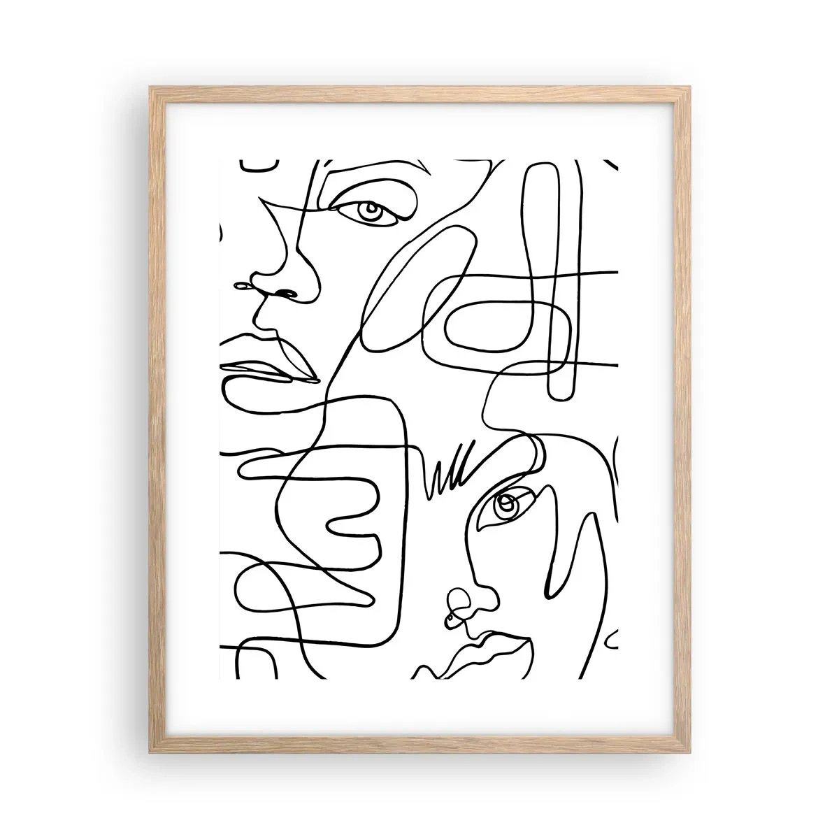 Poster in cornice rovere chiaro - Emozioni intrecciate - 40x50 cm