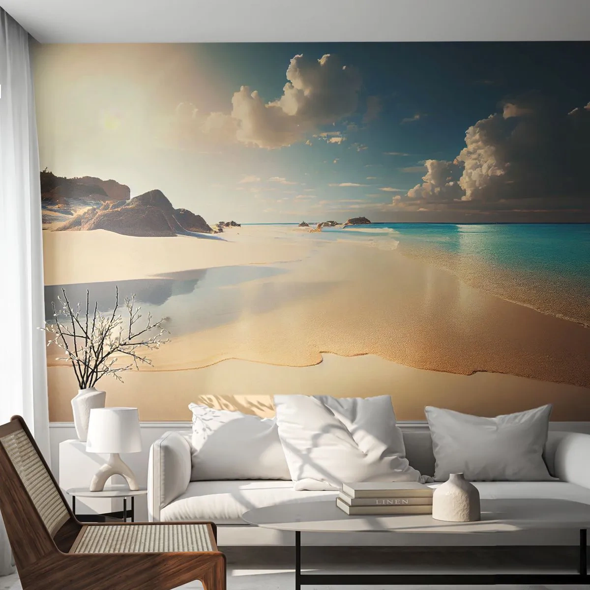 Fotomurali Premium Canvas - Giornata ideale - Spiaggia selvaggia, Oceano, Bordo - 200x140 cm