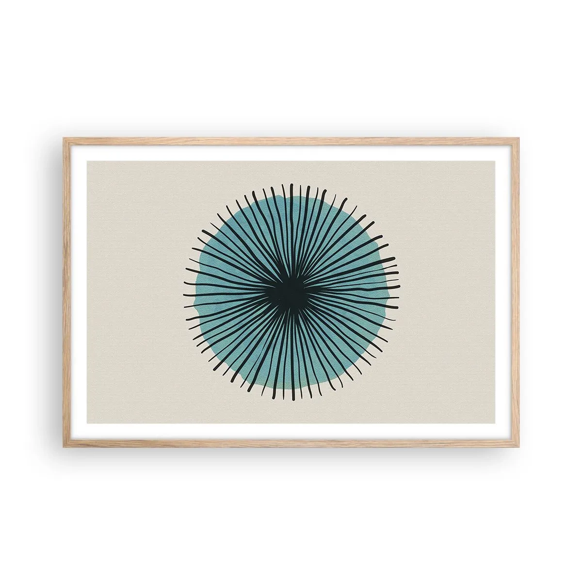 Poster in cornice rovere chiaro - Radiosamente nel blu - 91x61 cm