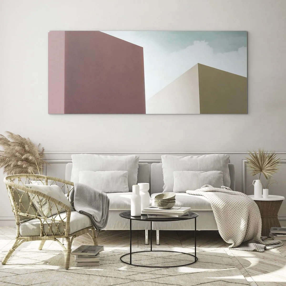 Quadro su vetro - Geometria di un'estate assolata - 100x40 cm