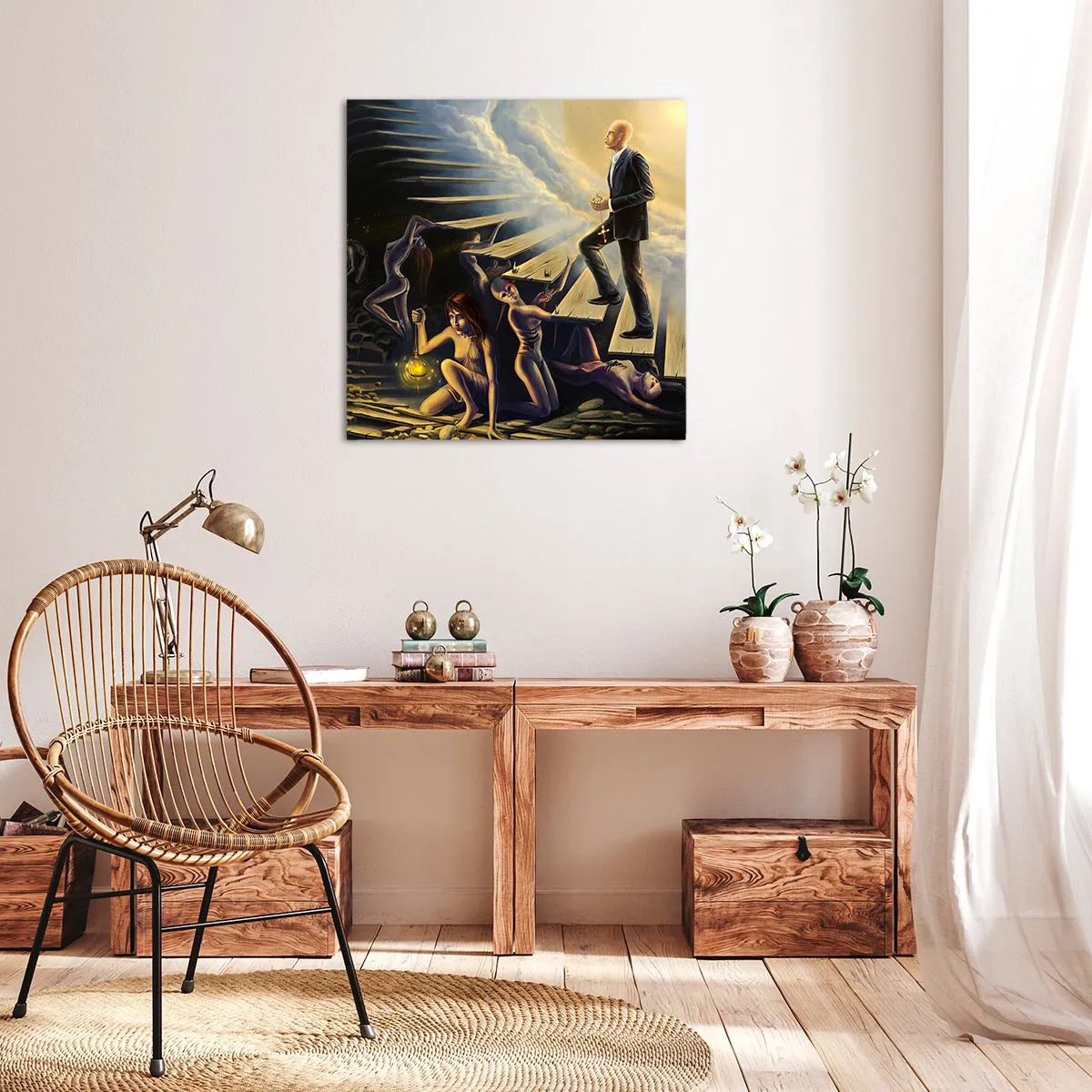 Quadro su tela - Stampe su Tela - Viaggio dantesco verso la luce - 50x50 cm