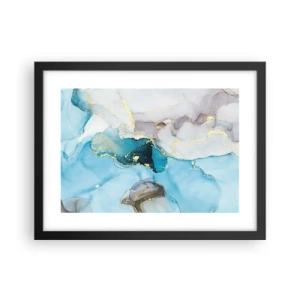 Poster in cornice nera - Studio di incontro tra grigio e turchese - 40x30 cm