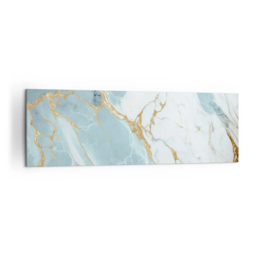 Quadro su tela - Stampe su Tela - Motivi in marmo blu e bianco con venature dorate aggiunte - 160x50cm - La ricchezza della pietra - Decorazione murale moderna per soggiorno e camera da letto ARTTOR