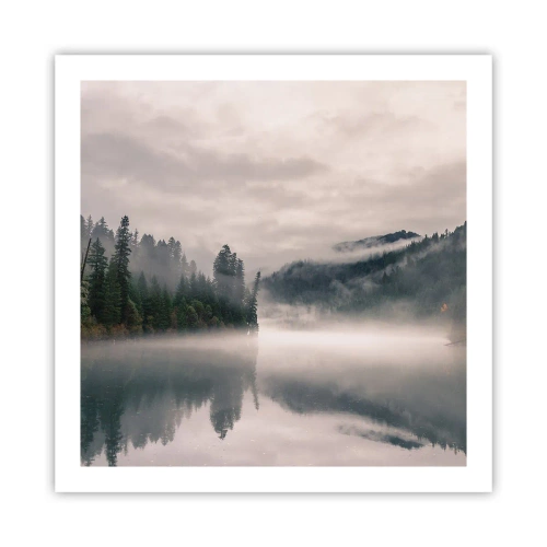 Poster - Riflettendo nella nebbia - 60x60 cm