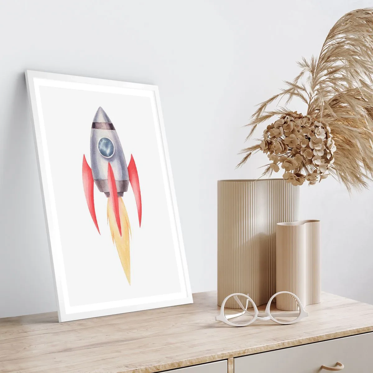 Poster in cornice bianca - Più in alto, più veloce, più lontano - 61x91 cm