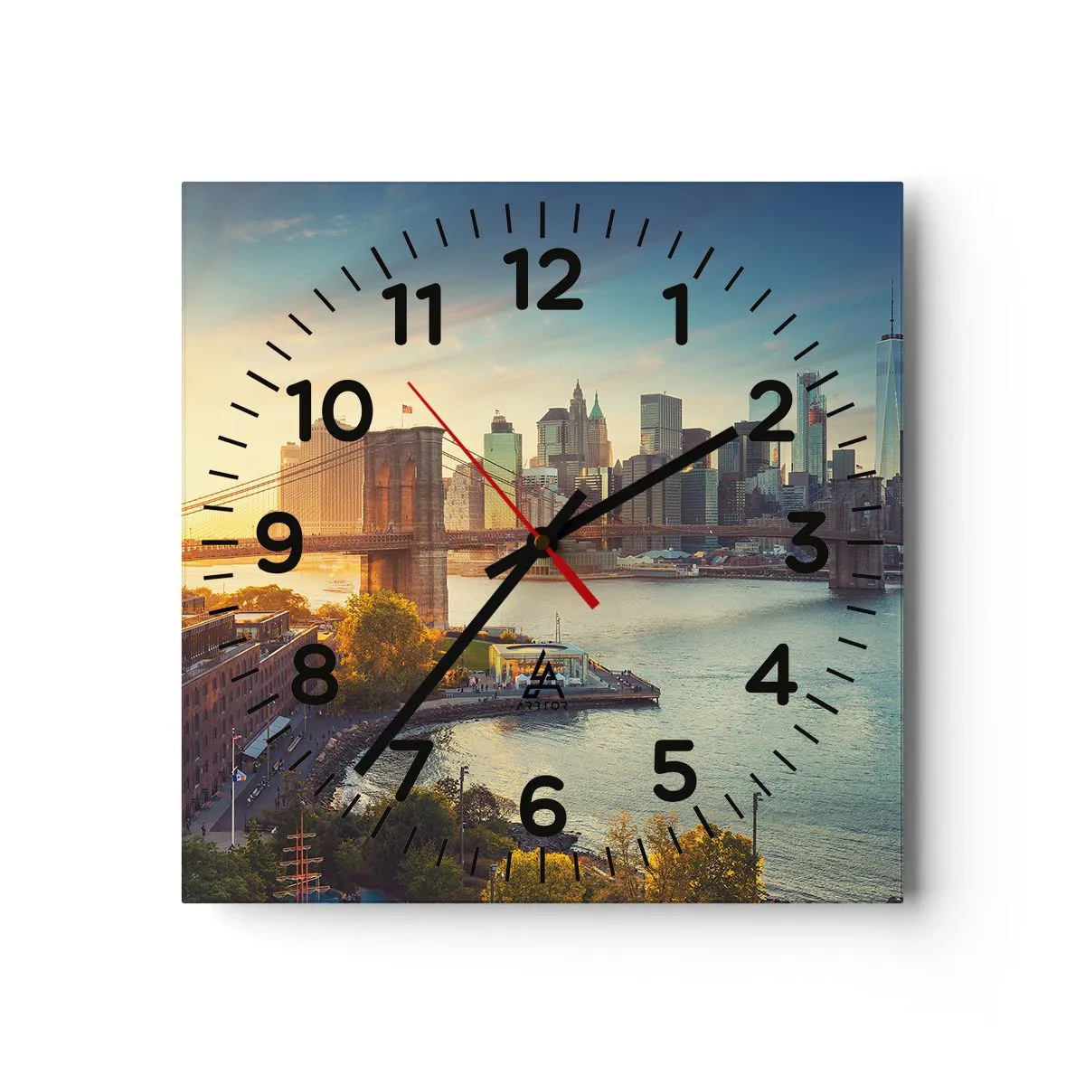 Orologio da parete - Orologio in Vetro - L'alba nella grande città - 30x30 cm