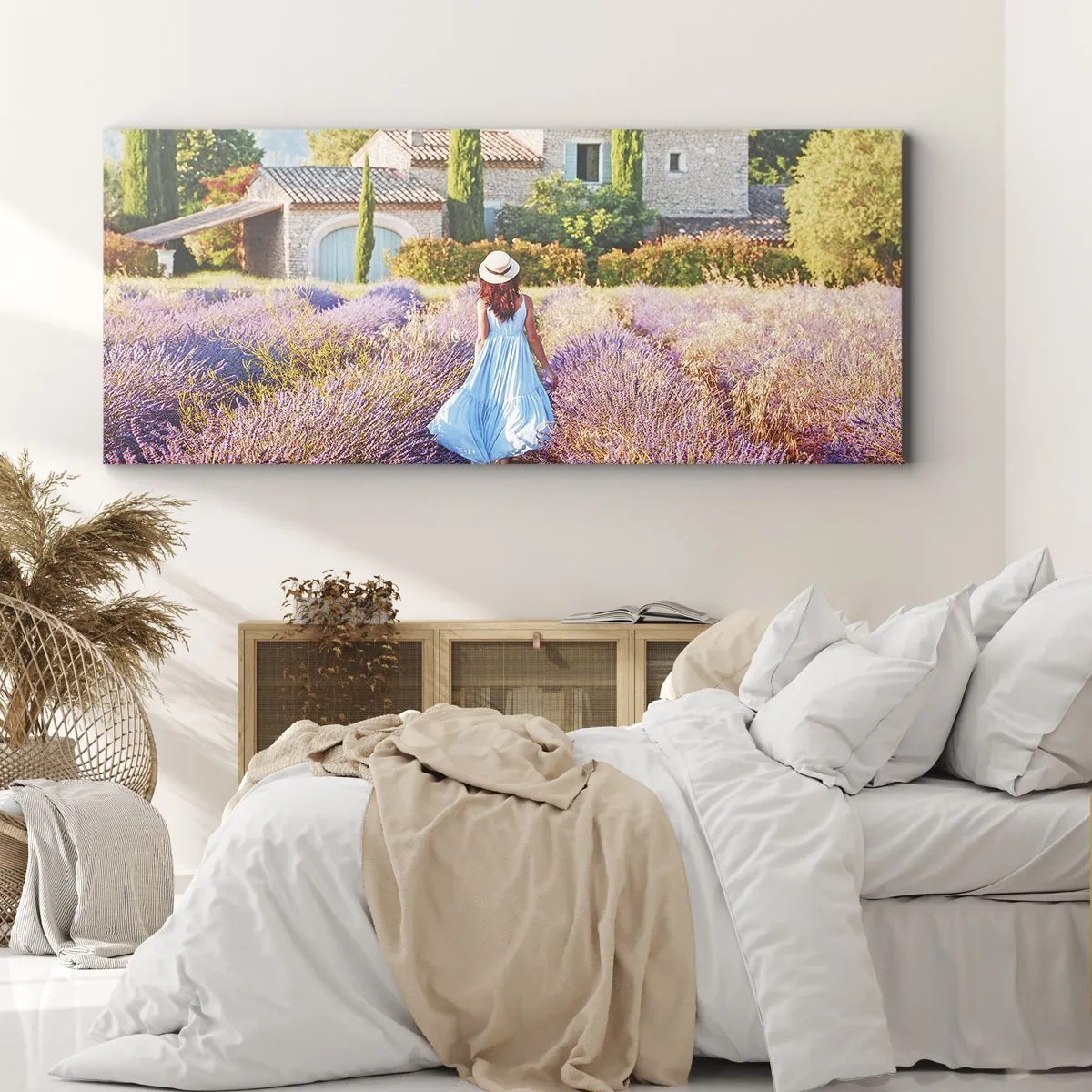 Quadro su tela - Stampe su Tela - La ragazza nella lavanda - 90x30 cm