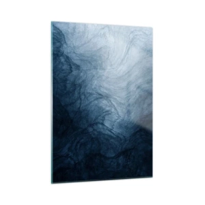 Quadro su vetro - Profondità astratta nelle tonalità del blu navy e del grigio - 50x70cm - Arrivando in profondità - Decorazione murale moderna per soggiorno e camera da letto ARTTOR