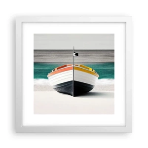 Poster in cornice bianca - Al suo posto - 30x30 cm