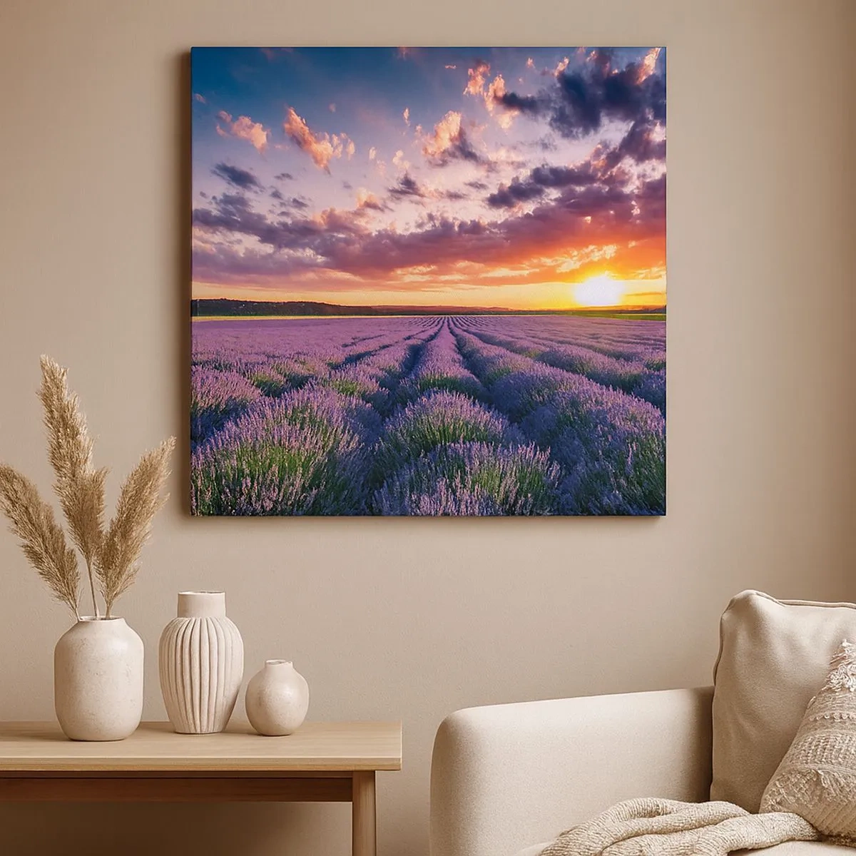 Quadro su tela - Stampe su Tela - Il mondo della lavanda - 30x30 cm