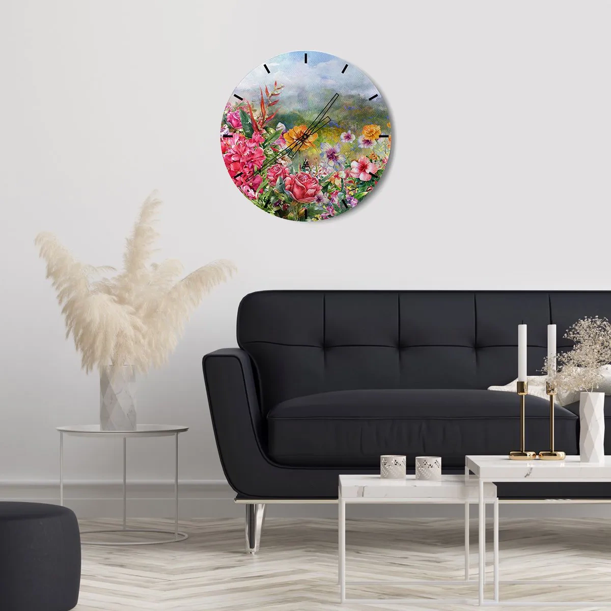 Orologio da parete - Orologio in Vetro - Il giardino impazzito - 40x40 cm