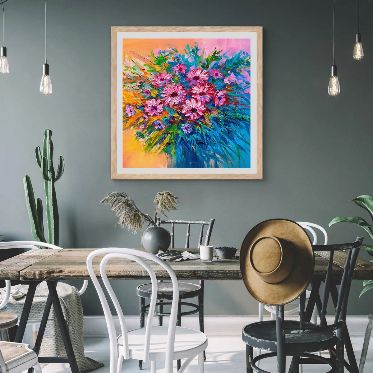 Poster in cornice rovere chiaro - L'energia della vita - 40x40 cm