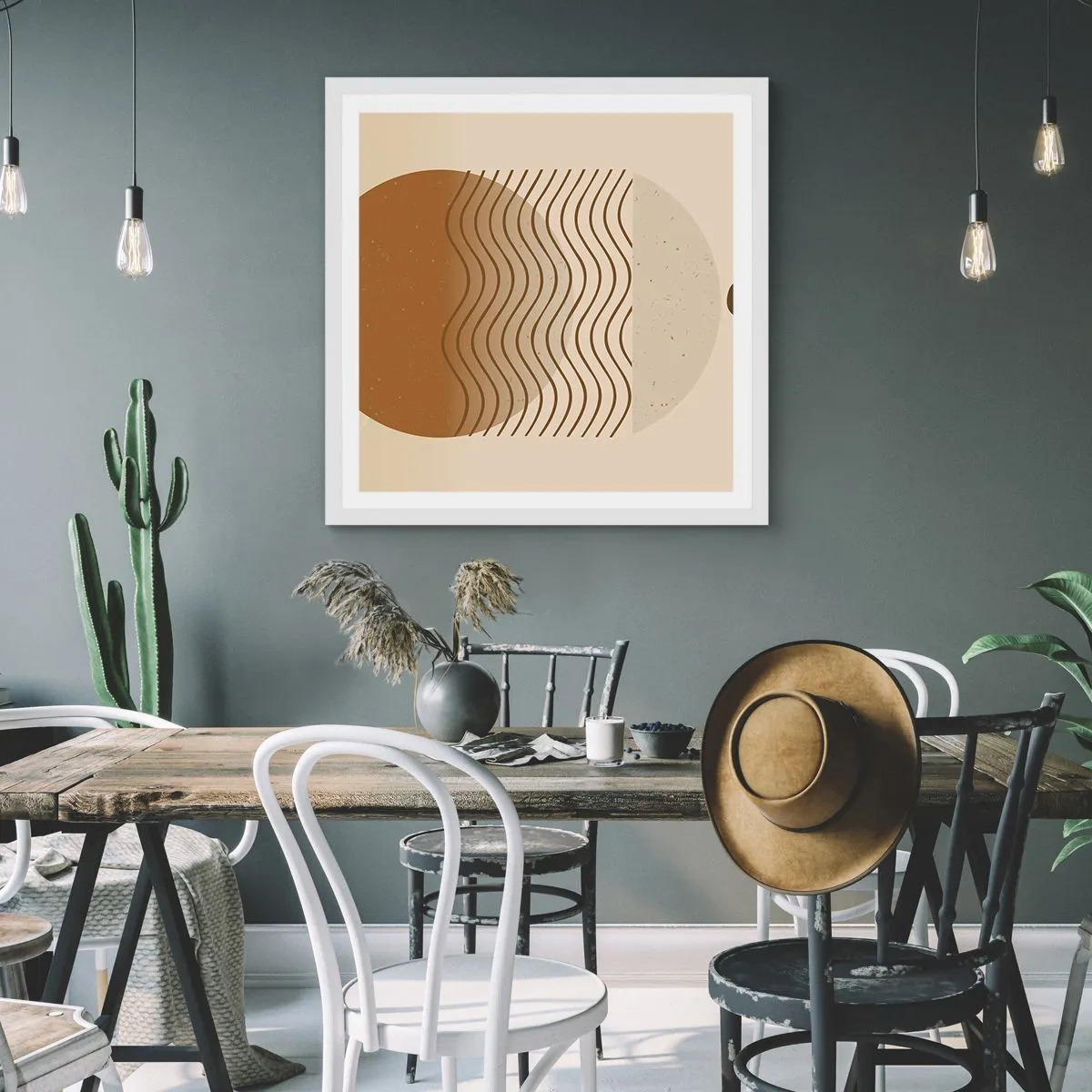 Poster in cornice bianca - Sull'origine delle figure geometriche - 30x30 cm