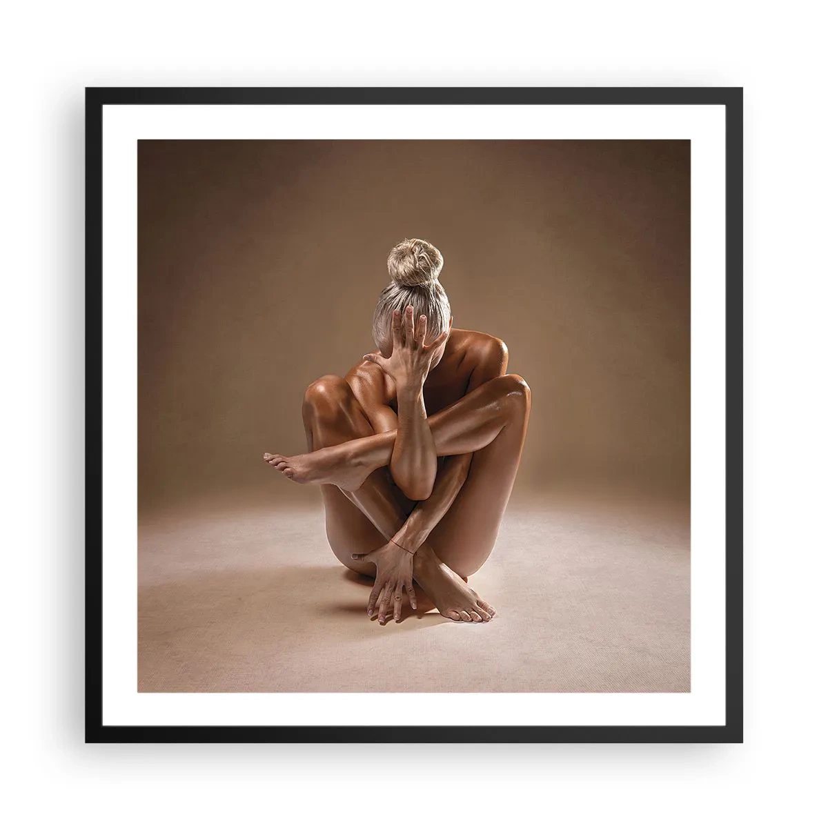Poster in cornice nera - Unità di corpo e anima - 60x60 cm