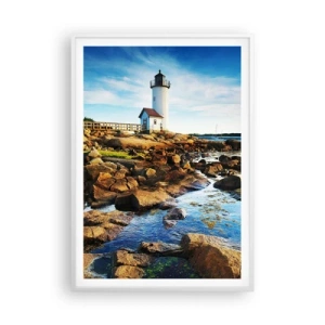 Poster in cornice bianca - Tornate sani e salvi, vi aspetto - 70x100 cm