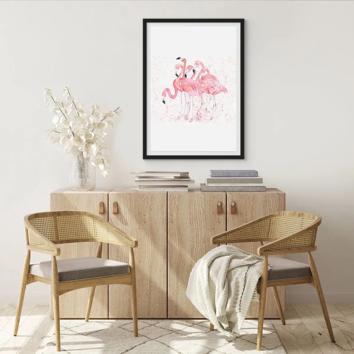 Poster in cornice nera - Gruppo in rosa - 40x50 cm