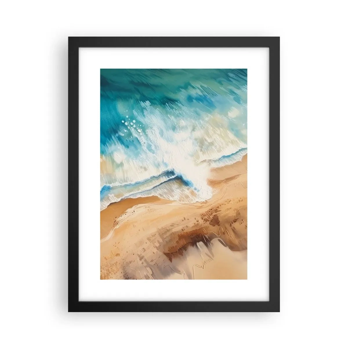 Poster in cornice nera - L'onda che ritorna - 30x40 cm