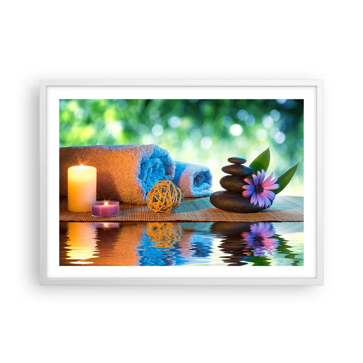 Poster in cornice bianca - Tempo per il corpo - 70x50 cm