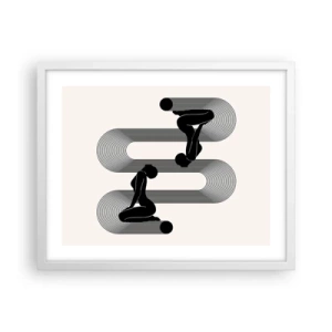 Poster in cornice bianca - Simmetria sensuale - 50x40 cm