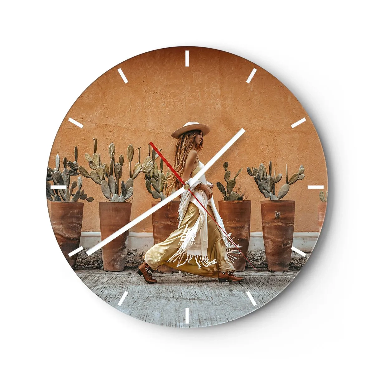 Orologio da parete - Orologio in Vetro - In stile hippy - 40x40 cm