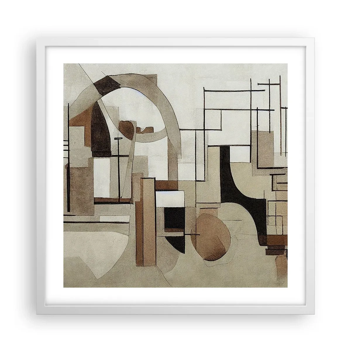 Poster in cornice bianca - Paesaggio urbano 2.0 - 50x50 cm