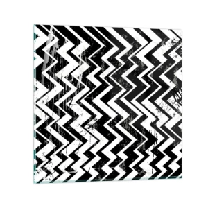 Quadro su vetro - Zig-bianco, zag-nero - 30x30 cm