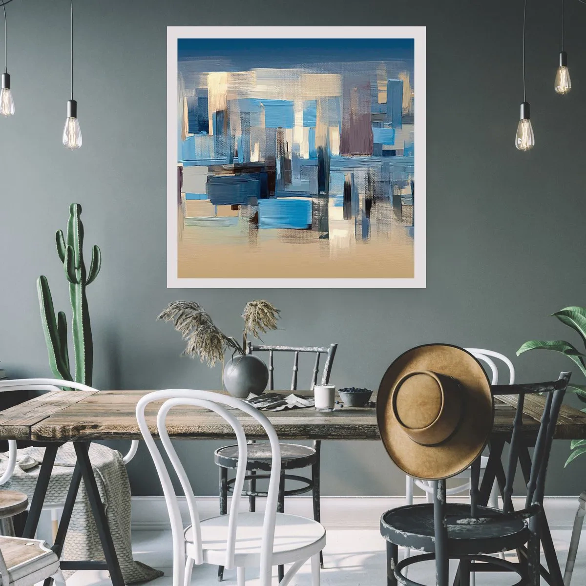 Poster - Struttura blu - 40x40 cm