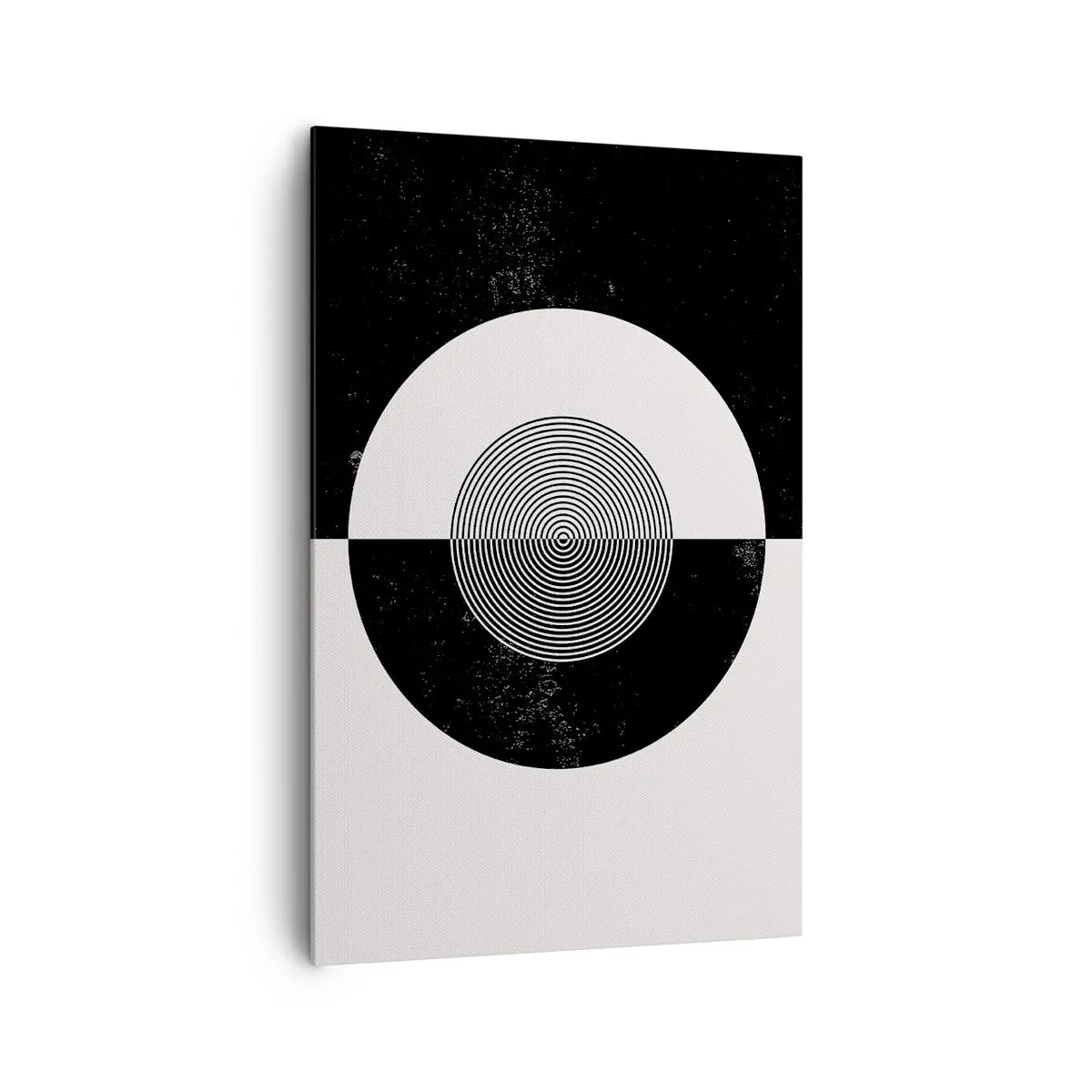 Quadro su tela - Stampe su Tela - Motivo grafico in bianco e nero a contrasto - 80x120cm - Armonia in bianco e nero - Decorazione murale moderna per soggiorno e camera da letto ARTTOR