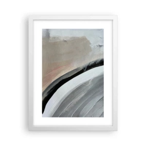 Poster in cornice bianca - Composizione: arco di nero e grigio - 30x40 cm