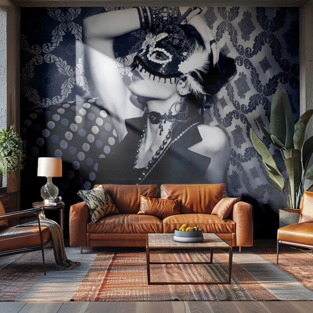 Fotomurali Standard Eco - Decorazioni, ornamenti, modelli... - Donna, Maschera veneziana, Modello - 400x280 cm