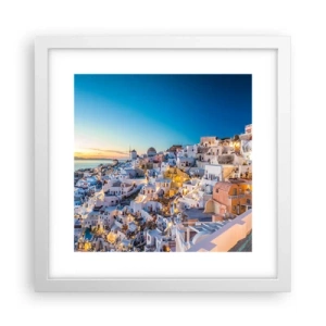 Poster in cornice bianca - Essenza della grecità - 30x30 cm