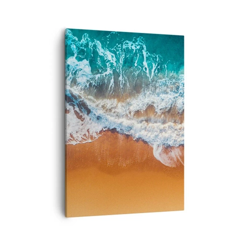 Quadro su tela - Stampe su Tela - Vista aerea delle onde dell'oceano che si infrangono sulla riva - 50x70cm - Sempre in coppia - Decorazione murale moderna per soggiorno e camera da letto ARTTOR