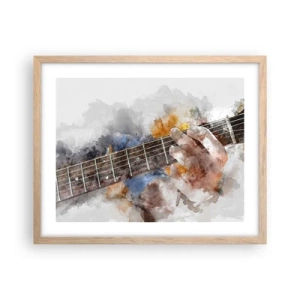 Poster in cornice rovere chiaro - Poesia tra le corde - 50x40 cm