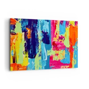 Quadro su tela - Stampe su Tela - Composizione astratta di colori in forma dinamica - 120x80cm - La vita è bella! - Decorazione murale moderna per soggiorno e camera da letto ARTTOR