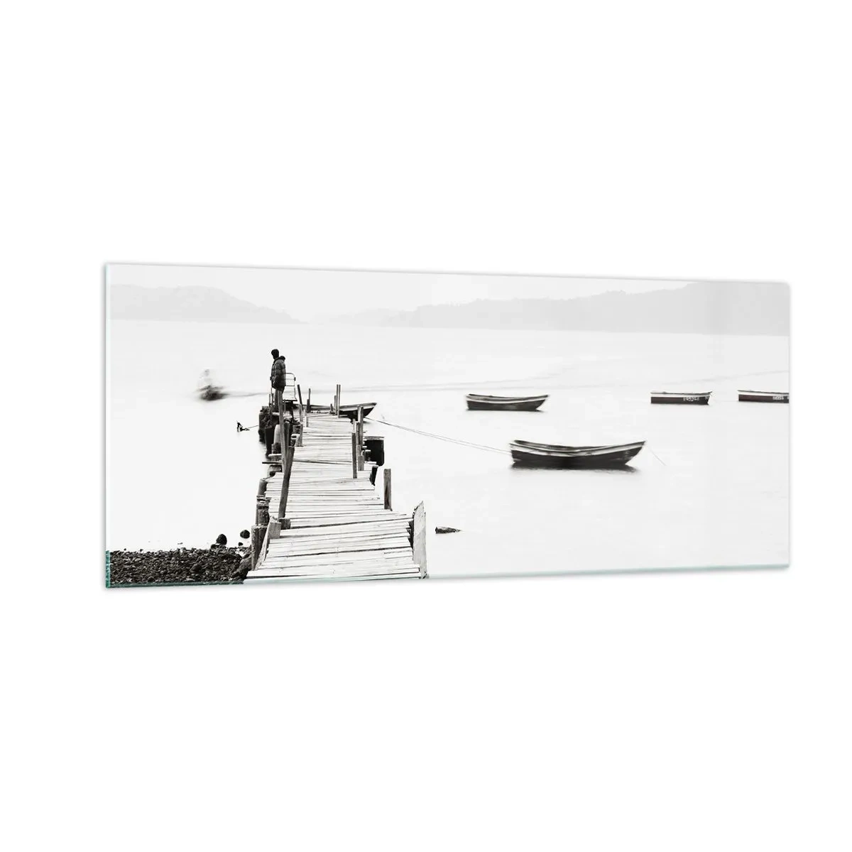 Quadro su vetro - Sull'acqua silenziosa e pura - 100x40 cm