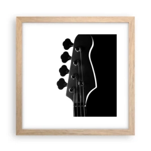 Poster in cornice rovere chiaro - Silenzio rock - 30x30 cm