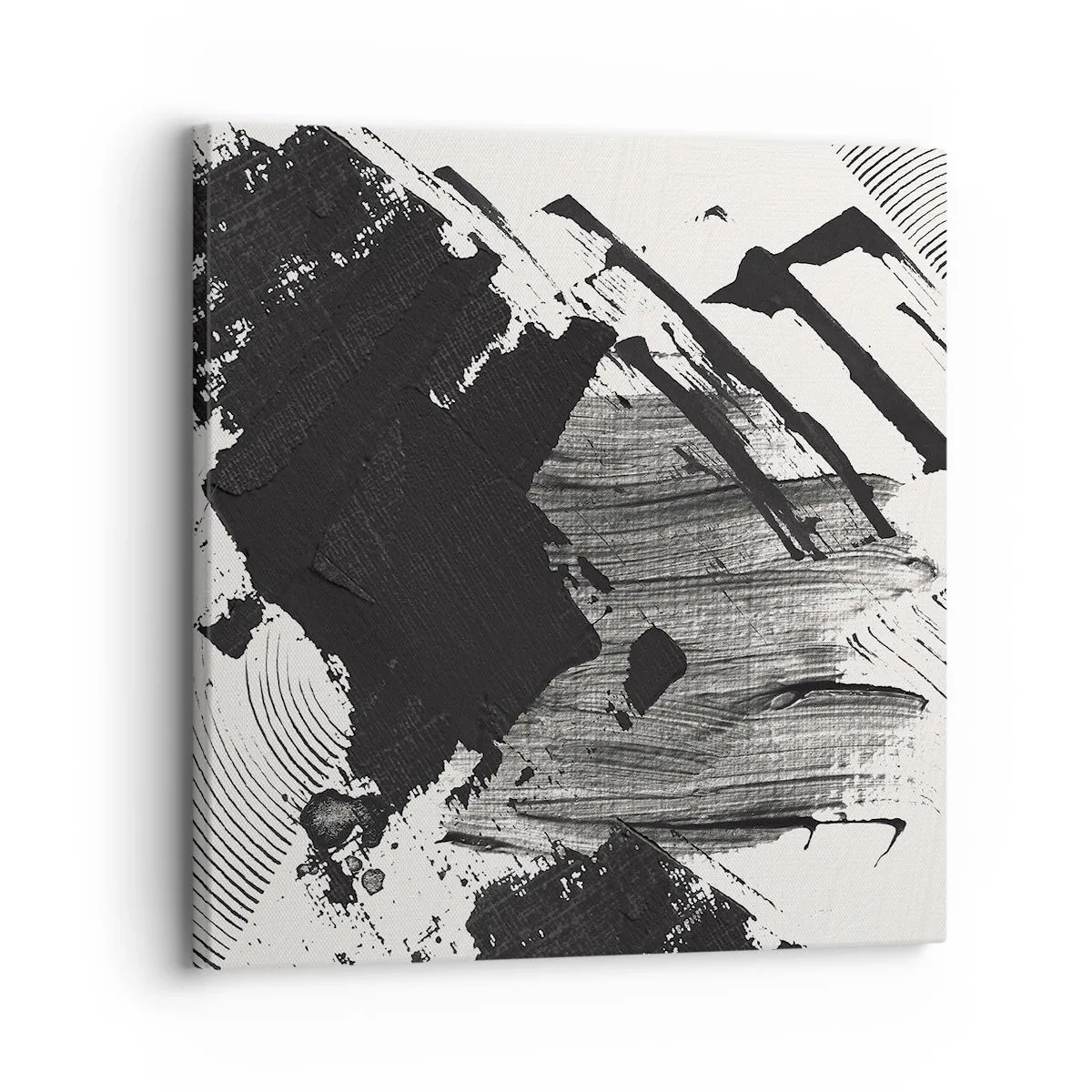 Quadro su tela - Stampe su Tela - Astrazione: espressione di nero - 30x30 cm