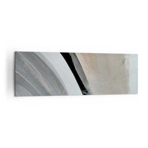 Quadro su tela - Stampe su Tela - Arco astratto nei toni del nero, grigio e beige - 160x50cm - Composizione: arco di nero e grigio - Decorazione murale moderna per soggiorno e camera da letto ARTTOR