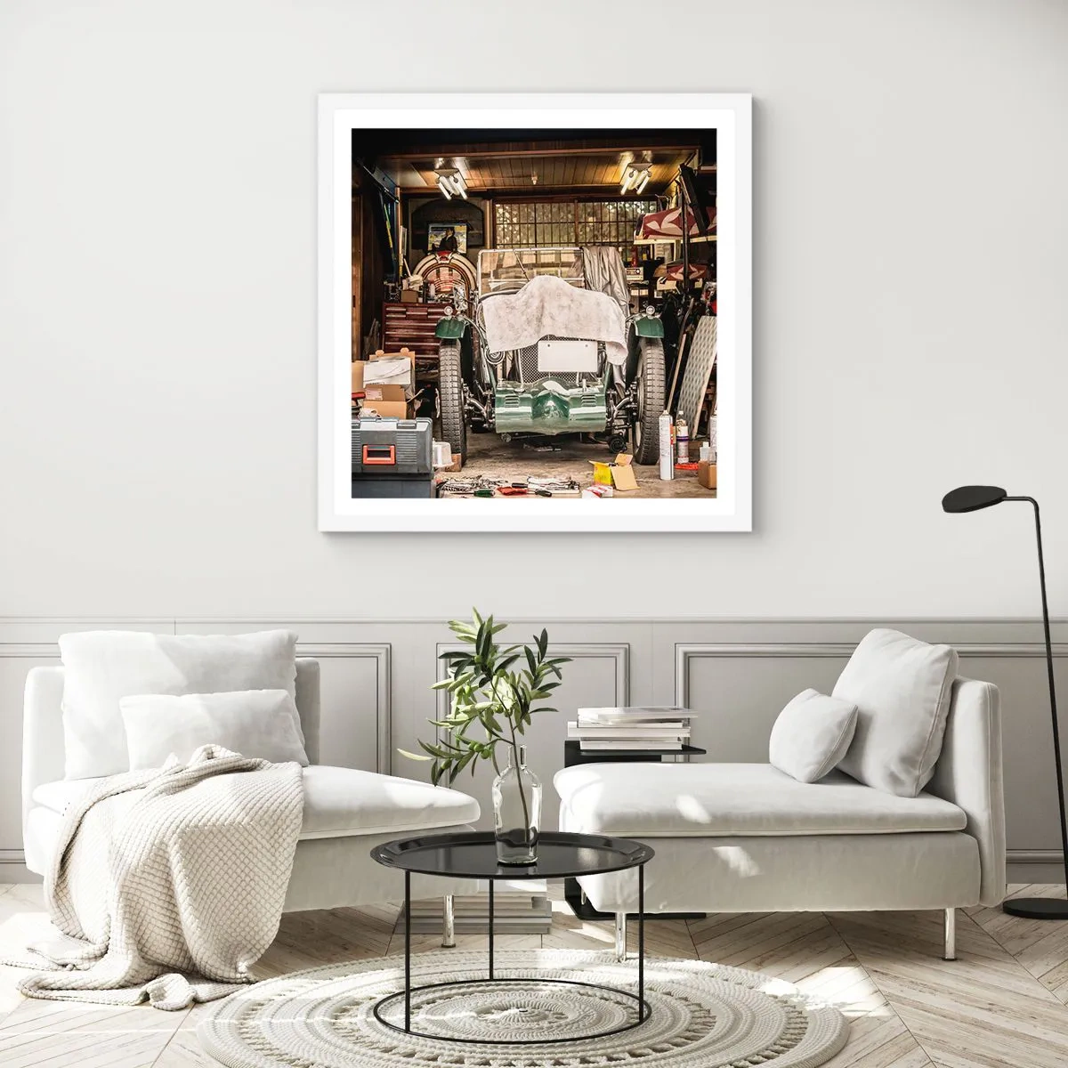 Poster in cornice bianca - Ritorno al passato - 30x30 cm